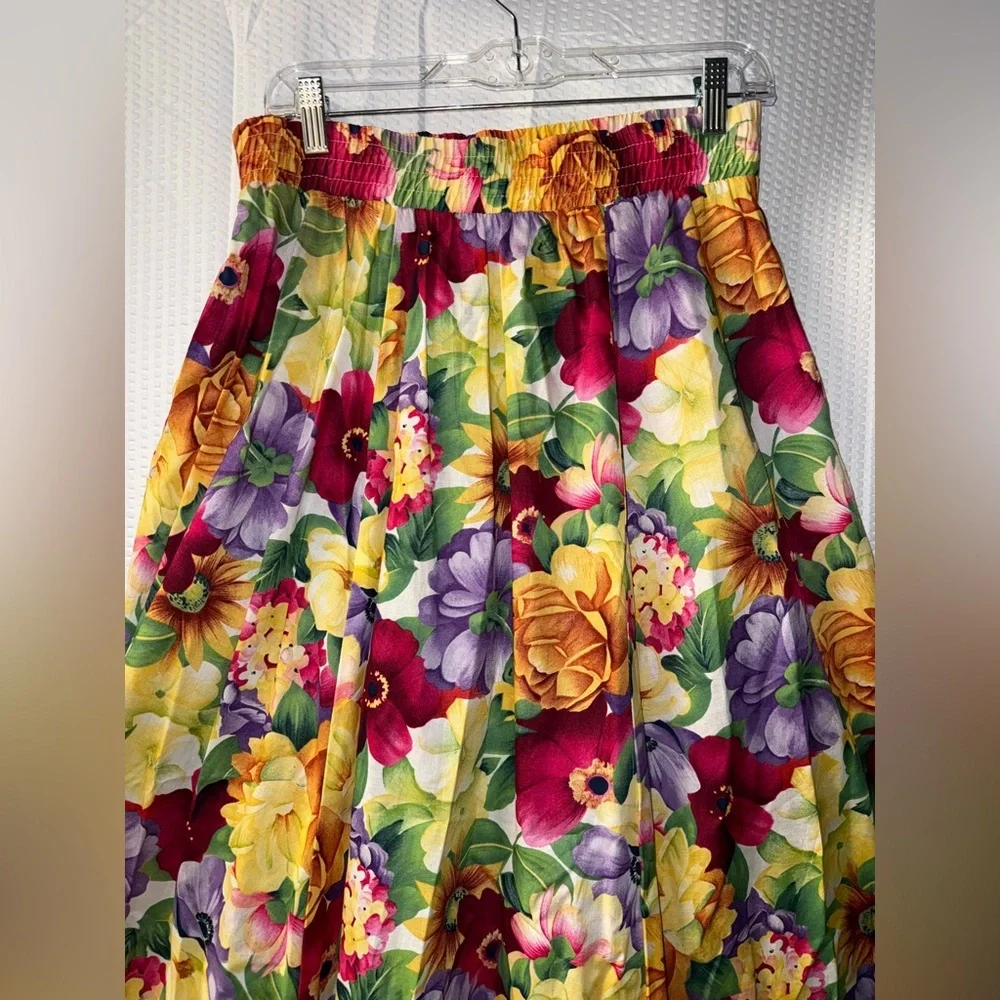 Marisa Christina Classics Vintage Maxi Floral Skirt With Pockets Size S